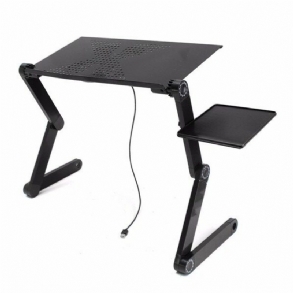 Összecsukható Laptop Asztali Állvány Hordozható Állítható Állványágytálca Hűtőventilátorral És Egérpaddal