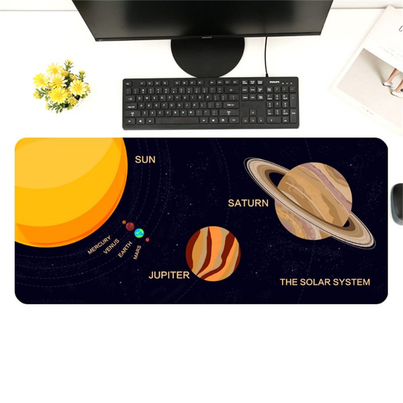 Solar System Játék Egérpad Nagy Méretű Vízálló Asztali Vastagított Lezárt Élű Csúszásgátló Gumi Egéralátét Otthoni Irodába