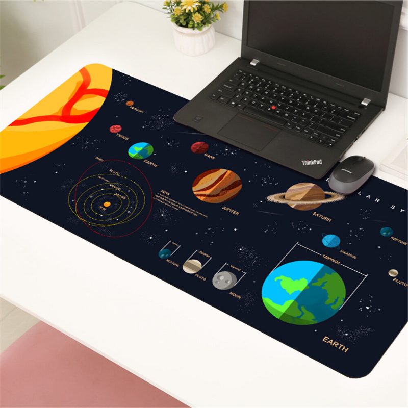 Solar System Játék Egérpad Nagy Méretű Vízálló Asztali Vastagított Lezárt Élű Csúszásgátló Gumi Egéralátét Otthoni Irodába