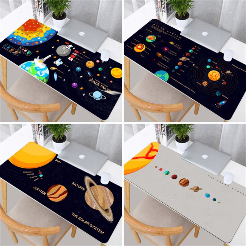 Solar System Játék Egérpad Nagy Méretű Vízálló Asztali Vastagított Lezárt Élű Csúszásgátló Gumi Egéralátét Otthoni Irodába