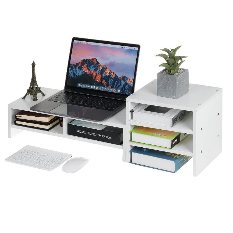 Számítógép-monitor Emelő Asztali Led Lcd Laptopmonitor-tartó Állvány Rendszerező Tárolóállványokkal