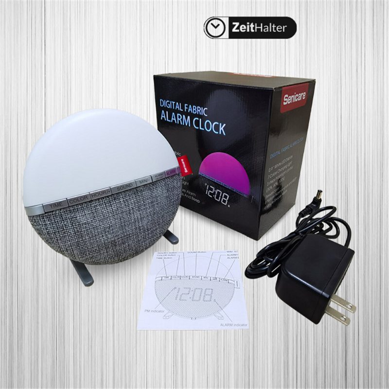 Színes Led-es Szövetből Készült Ébresztőóra Színváltó Éjjeli 3. Szint Éjszakai Fényvezérlő Asztali Hálószobaóra