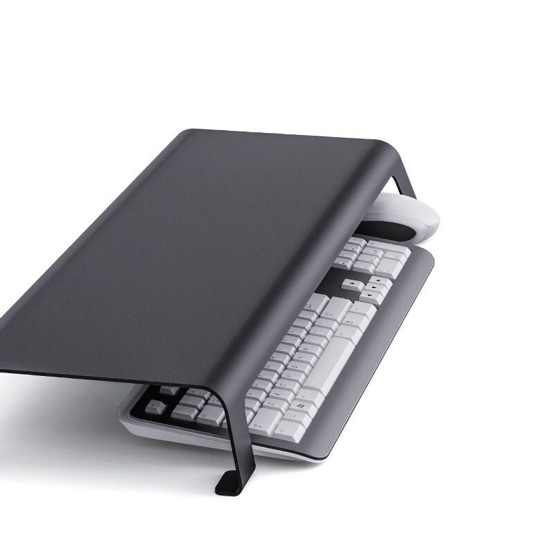 Teljes Fém Monitorállvány Kétrétegű Design Otthoni Irodai Monitor Laptop Táblagép Magasító Állvány