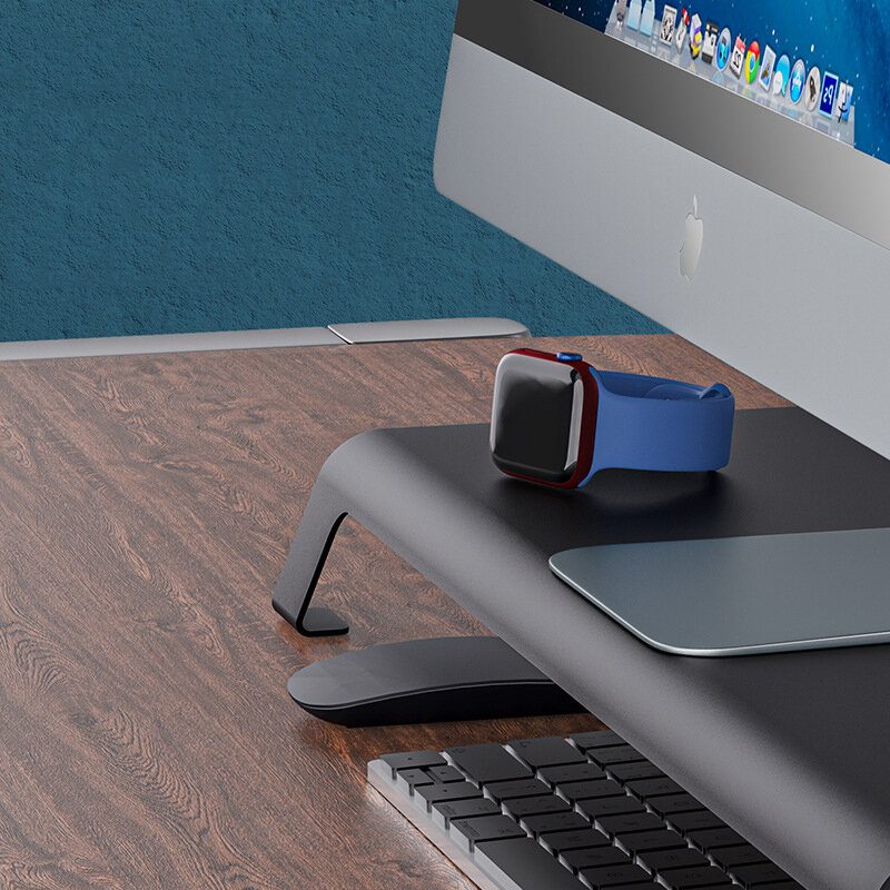 Teljes Fém Monitorállvány Kétrétegű Design Otthoni Irodai Monitor Laptop Táblagép Magasító Állvány