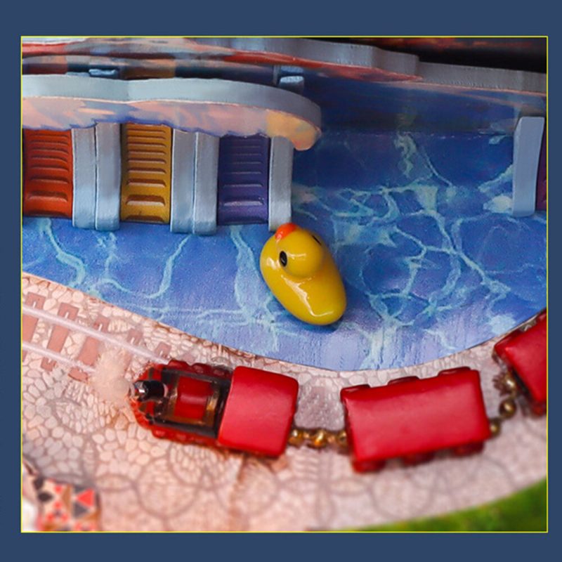 Viai Vidámpark Diy 3d Dekoratív Könyvtartók Kuckópolc Betétkészletek Porvédővel És Led-es Fényű Puzzle Játékkal Gyerekeknek Felnőtteknek Kreatív Ajándékok Otthoni Dekorációhoz