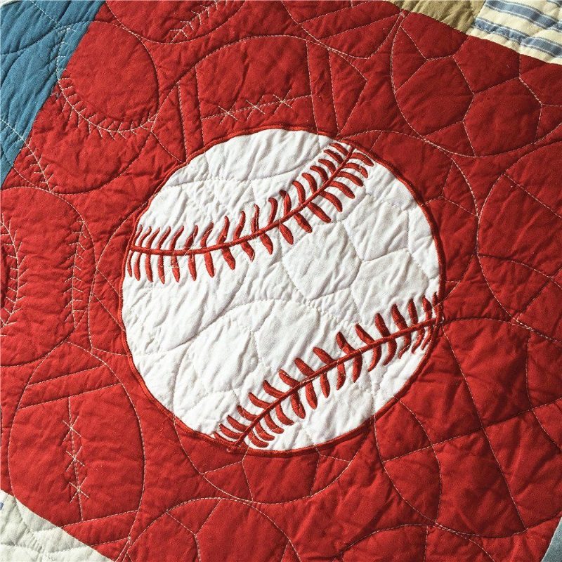 100% Pamut Kockás Csíkos Paplan Focitakaró Gyermek Ágytakaró Szett Fiúknak Lányoknak Baseball Ágytakarók Gyerek Ágynemű 2 Külön Méret