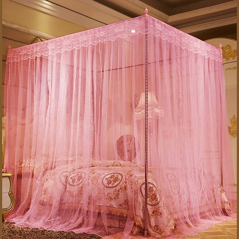 1.8 X 2 M Luxus Princess Stílusú Ágyháló Függönypanel Ágynemű Baldachin Négy Sarok Szúnyogháló