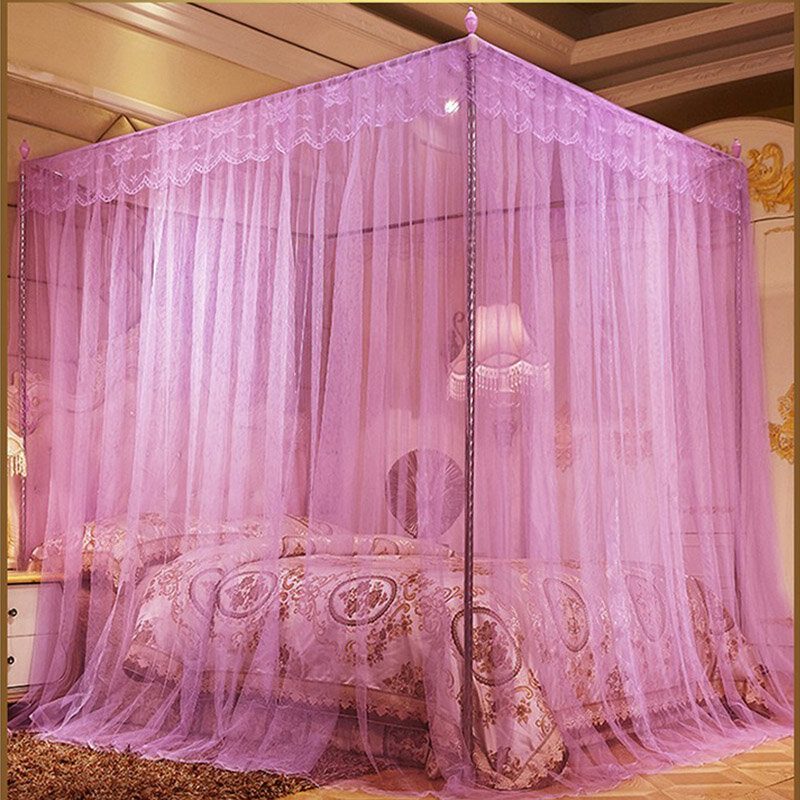 1.8 X 2 M Luxus Princess Stílusú Ágyháló Függönypanel Ágynemű Baldachin Négy Sarok Szúnyogháló