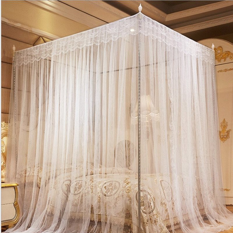 1.8 X 2 M Luxus Princess Stílusú Ágyháló Függönypanel Ágynemű Baldachin Négy Sarok Szúnyogháló