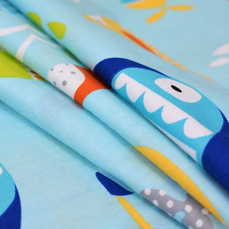 3 Db Óceán Témájú Ágyneműgarnitúra Blue Fishes Nyomtatott Paplanhuzat Szett