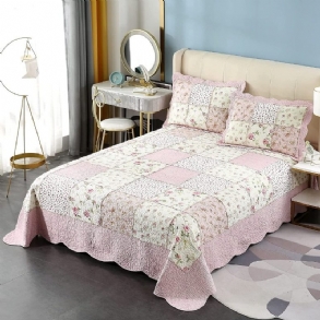 3 Db Queen Méretű Takaró Szett Farmhouse Rose Virágos Ágynemű Ágytakaró Romantikus Apró Virágok Patchwork Könnyű Paplan
