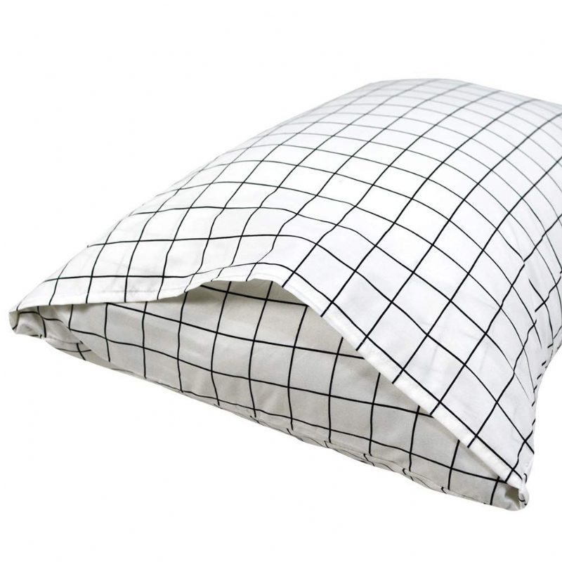 3 Db Queen Size Modern Fehér Rácsos Paplanhuzat Szett Szálcsiszolt Mikroszálas Ágynemű