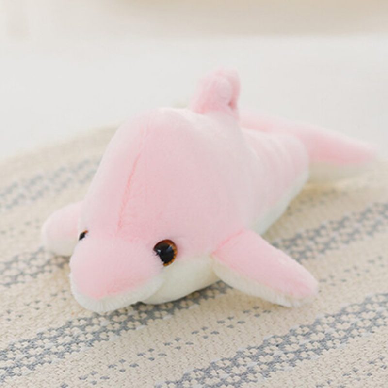 32 cm-es Világító Plüss Delfin Baba Led-es Fényű Állatjátékok Puha Színes Babapárna