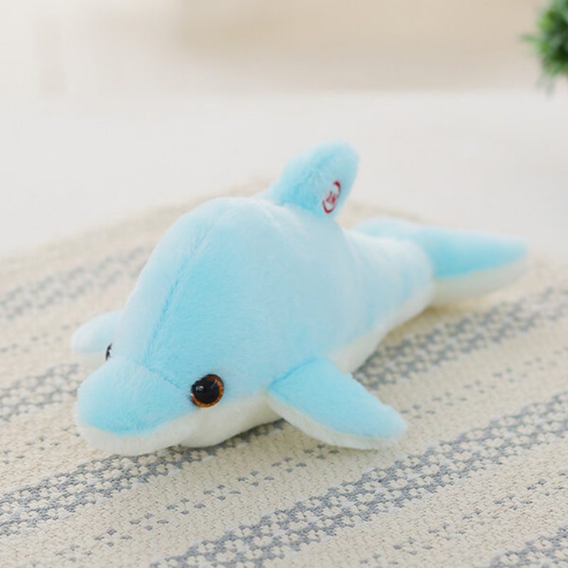 32 cm-es Világító Plüss Delfin Baba Led-es Fényű Állatjátékok Puha Színes Babapárna