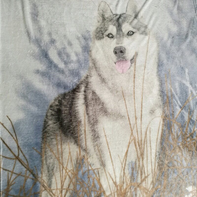 3d Nyomtatás Husky Takaró Kanapé Paplan Divathuzat Utazási Gyermek Ágynemű Bársony Plüss Polár