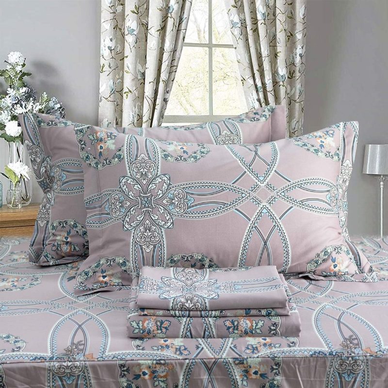 4 Db 100% Egyiptomi Pamut Vintage Ágynemű Szett Modern Boho Chic Medallion Virágmintás Ágyneműkészlet