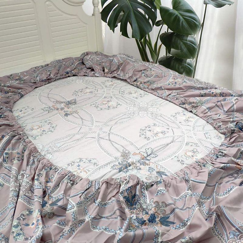 4 Db 100% Egyiptomi Pamut Vintage Ágynemű Szett Modern Boho Chic Medallion Virágmintás Ágyneműkészlet