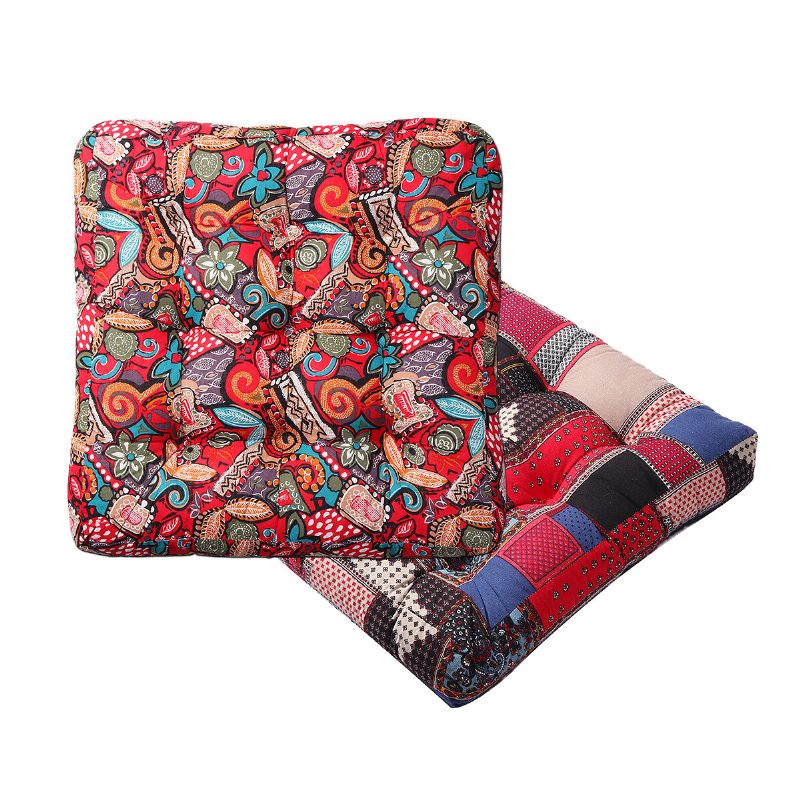 55x55x10cm Négyzet Alakú Tatami Párna Pamut Vászon Padlópárna Szék Ülőpárna