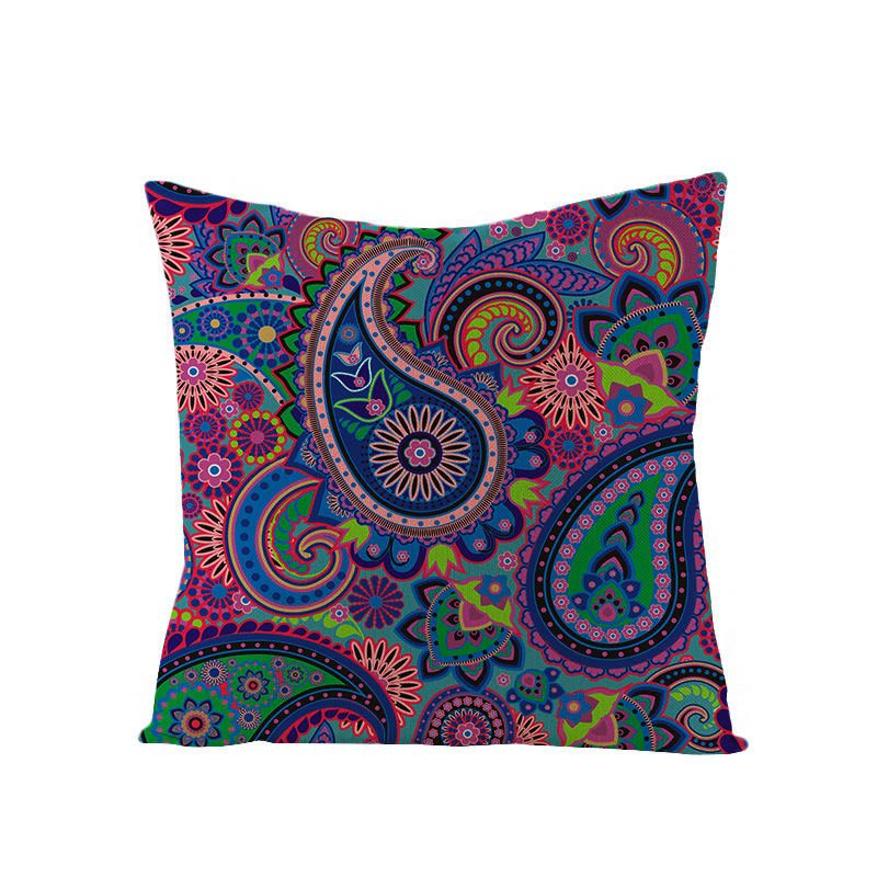 Bohém Mandala Népi Geometriai Stílusú Lenvászon Párnahuzat Otthoni Kanapé Art Decor