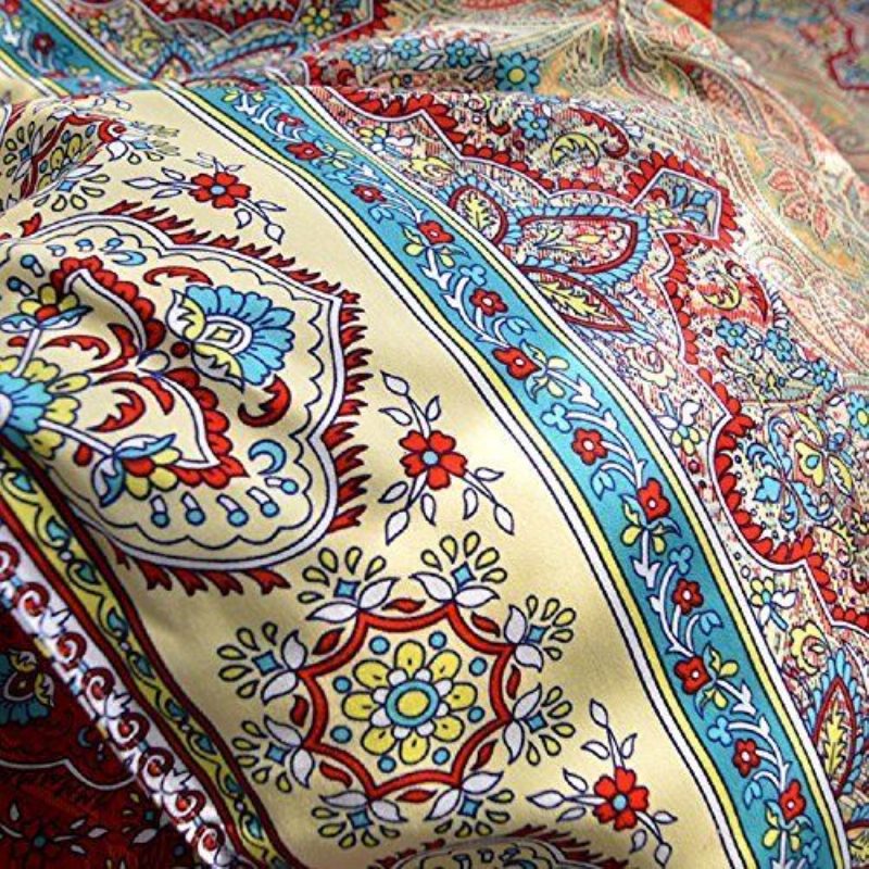 Boho Stílusú Paplanhuzat Szett Színes Csíkos Lepedőgarnitúrák Bohemia Ágyneműgarnitúrák Illeszkedő Lepedőstílus