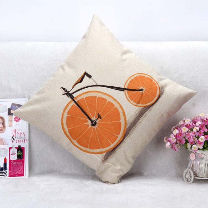 Citrom Narancs Grapefruit Kerékpárdobó Párnahuzat Pamut Len Kanapé