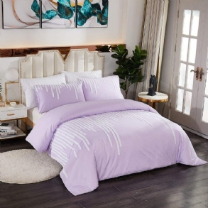 Elegáns Boho Ágynemű Szett 100% Pamut Csíkos Szövet Patchwork Design Paplanhuzat 3 Részes: 1 Rejtett Cipzáras És 2 Párnahuzat