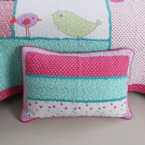Gyerek Ágynemű Iker Méretű Madár Pillangó Patchwork Takaró Szett Lányoknak 100% Pamut 2 Db