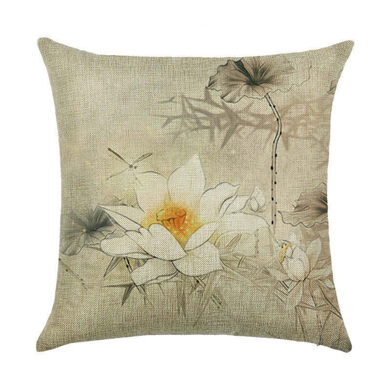 Honana 45x45cm Lakásdekoráció Virágok És Növények Design Minták Pamut Vászon Párnahuzat