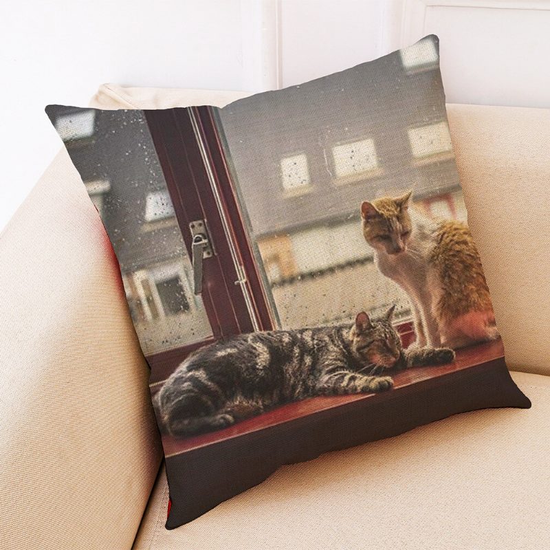 Honana Bx 45x45 cm Macska Mintás Luxus Párnahuzat Graffi Stílusú Dobó Párnahuzatok