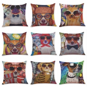 Honana Bx 45x45cm Állatmintás Kutya Luxus Párna Graffi Stílusú Dobópárnahuzat Párnahuzatok