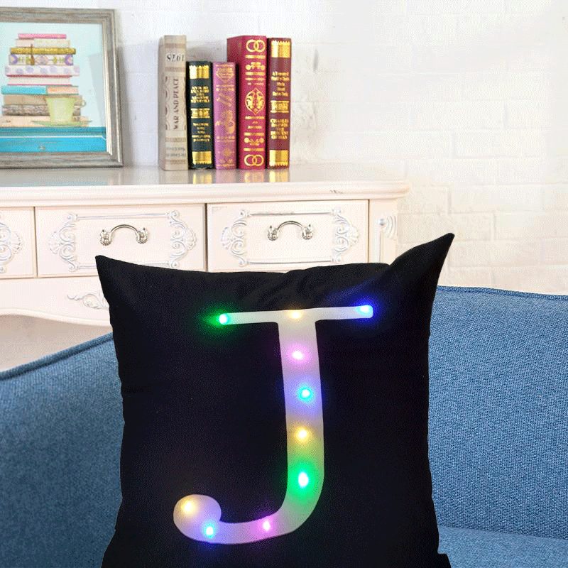 Honana Wx-k33 Creative Led Lights Letter Párnahuzat Plüss Puha Párna Karácsonyi Lakberendezés