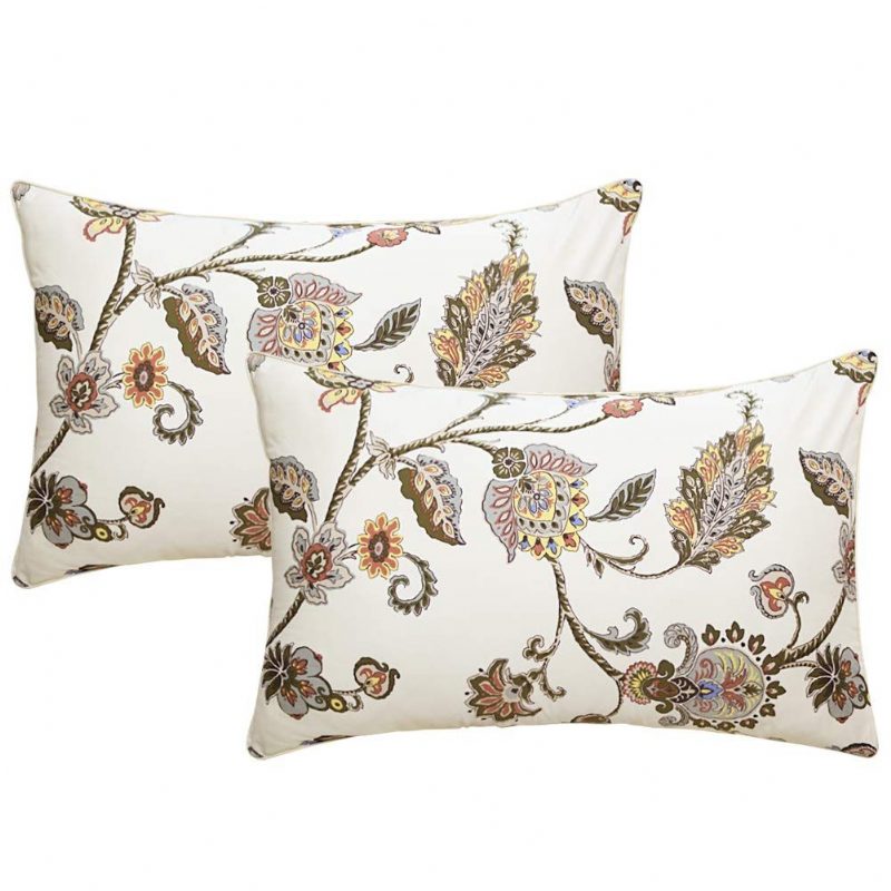 Luxus Damask Paisley Ágyneműgarnitúra 3 Db Barokk Virágos Paplanhuzat Szett Krémszínű Hipoallergén Bőrbarát Meztelen Alváshoz