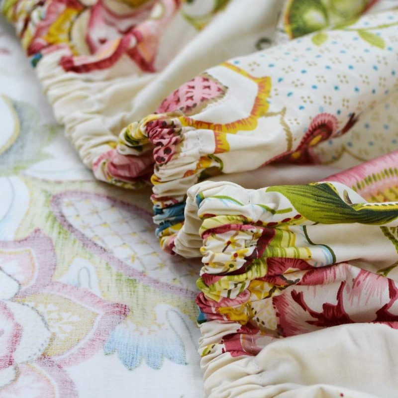 Luxus Shabby Flower Damask Virágos Ágynemű Design 100% Egyiptomi Pamut 4 Db Lepedő Szett (1 Lapos + 1 + 2 Párnahuzat)