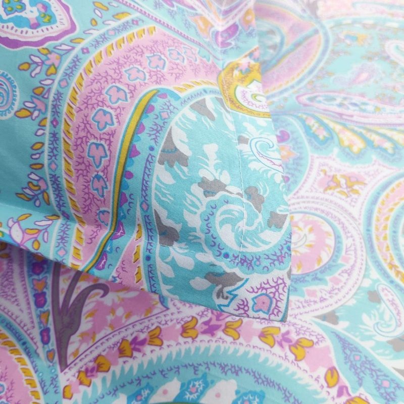 Paisley Ágynemű Élénk Lila És Kékeszöld Luxus 800 Szálszám 100% Egyiptomi Pamut Paplanhuzat És Párnahuzat