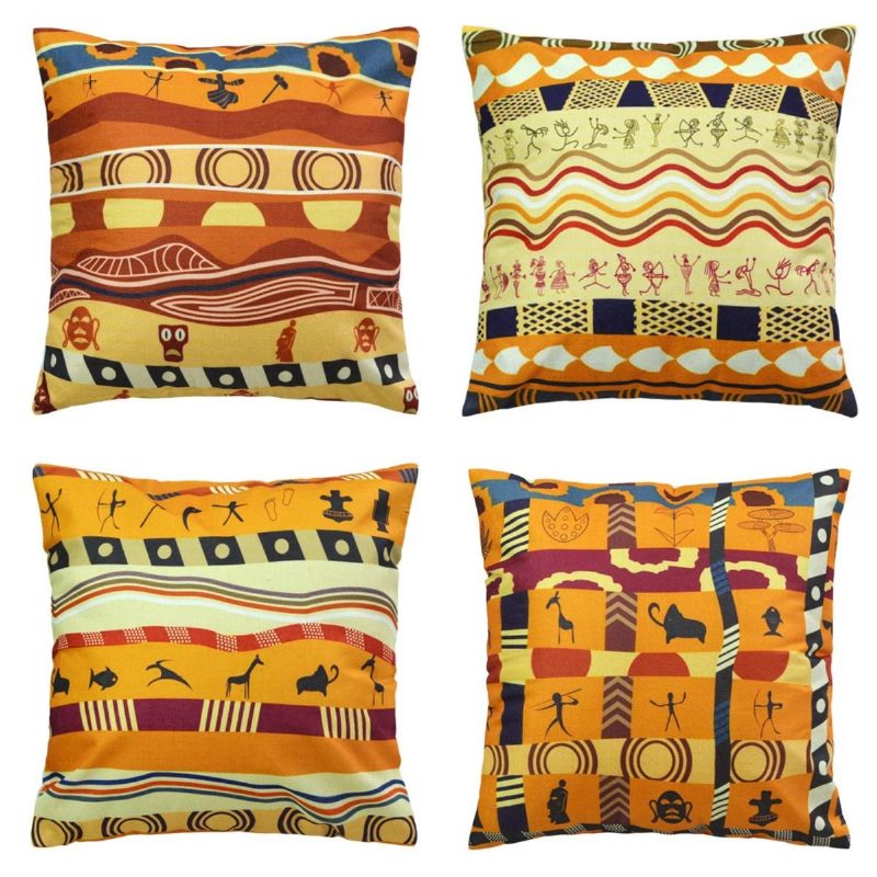 Párnahuzat Vintage Design Vászon 4db Lakberendezési 18x18inch (45x45cm)