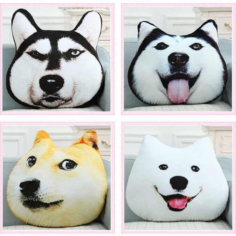 Plüss 3d Nyomtatott Szamojéd Husky Kutya Dobópárna Alaszkai Kutyapárna