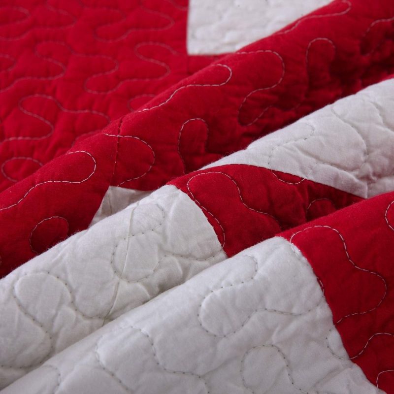 Queen Méretű Brit Zászló Design Steppelt Ágytakaró Szett 100% Pamut 3 Db Paplan Ágyneműgarnitúra