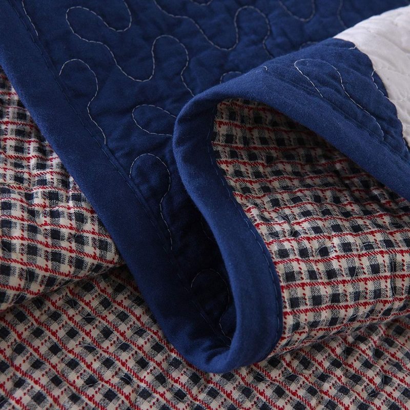 Queen Méretű Brit Zászló Design Steppelt Ágytakaró Szett 100% Pamut 3 Db Paplan Ágyneműgarnitúra