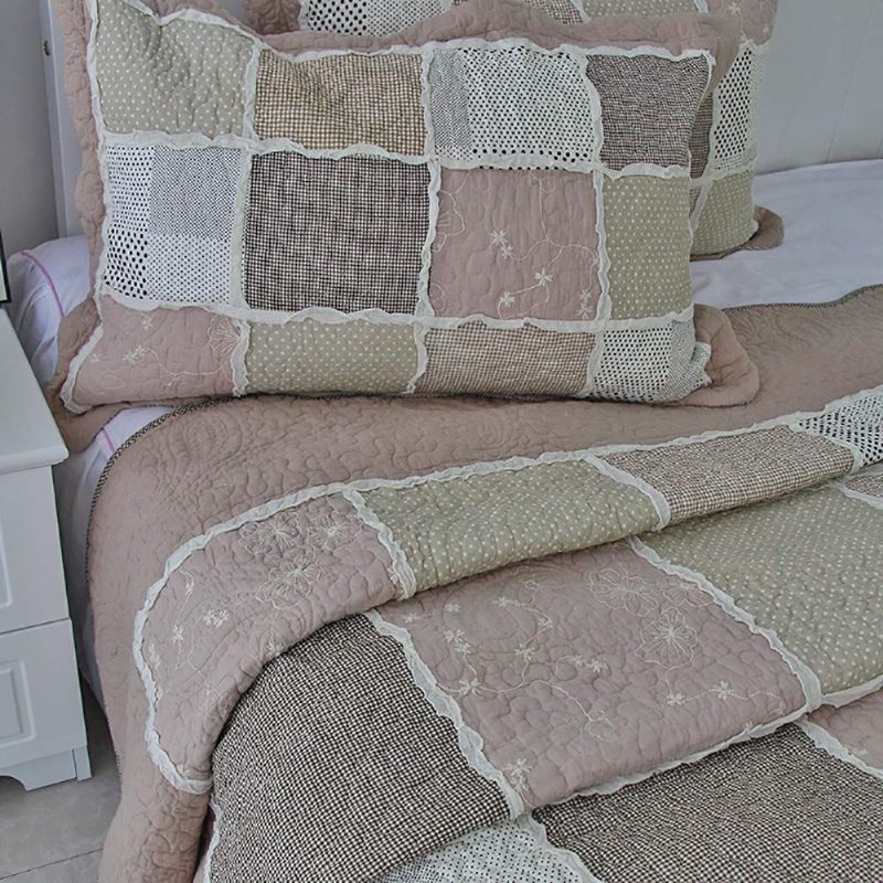 Queen Méretű Vintage Patchwork Ágyneműgarnitúra Elegáns Pamut Paplan Szett