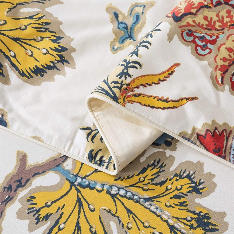 Vintage 4db Lepedőgarnitúra Színes Boho Bajkál Virágmintás Nyugati Mély Zseb 100% Egyiptomi Pamut Tanyasi Luxus Ágynemű Kollekció (1 Lapos Lepedő És 1 És 2 Párnahuzat:)