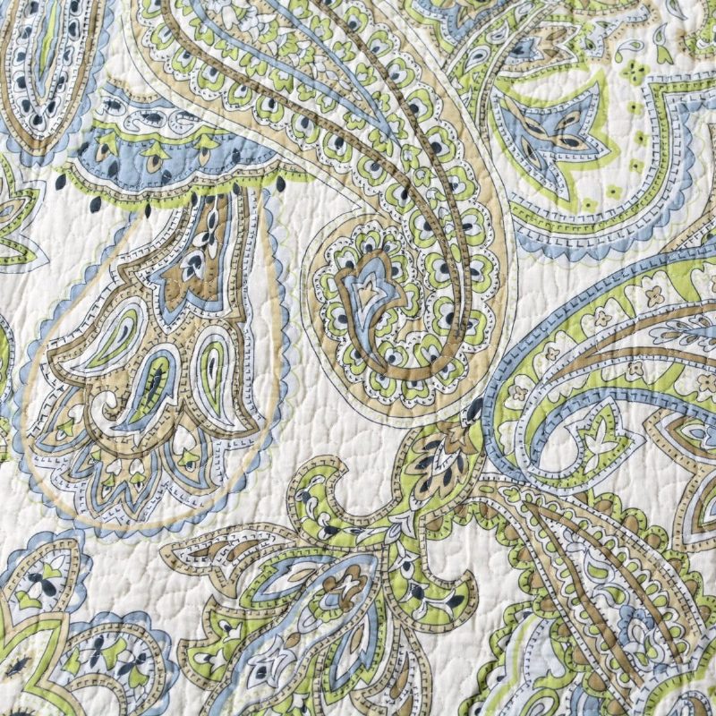 Zöld Paisley Nyomott Ágyneműgarnitúra Luxus Nagyméretű Queen Paplan Szett Puha Pamut Romantikus Ágytakarók Méretű