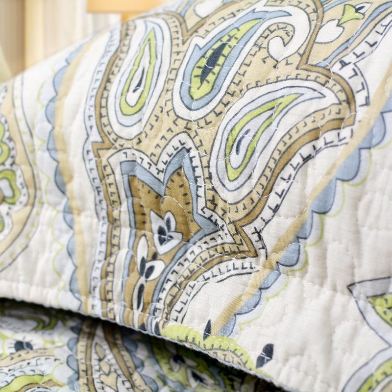 Zöld Paisley Nyomott Ágyneműgarnitúra Luxus Nagyméretű Queen Paplan Szett Puha Pamut Romantikus Ágytakarók Méretű