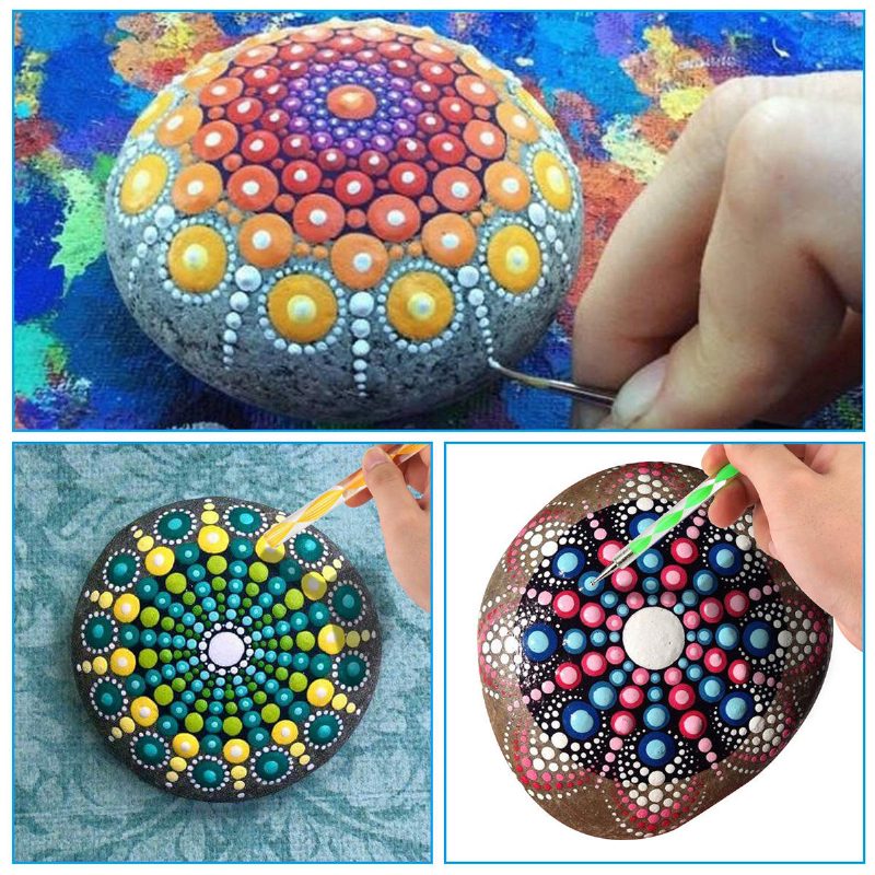 20db/szett Akril Pálcika Mandala Festőeszköz Stencilfaragás Kerámia Gyémánt
