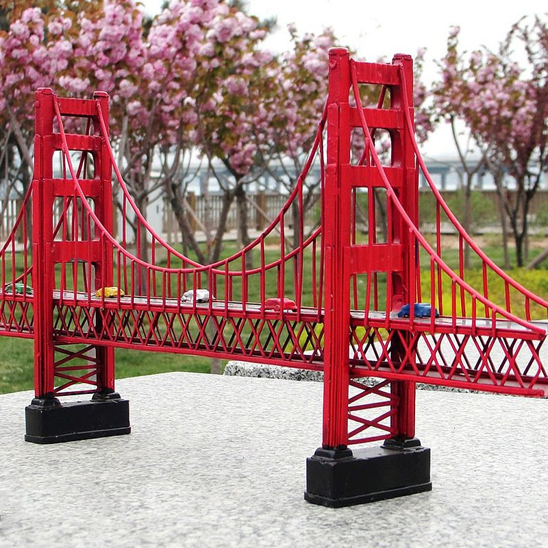 Antik Klasszikus Golden Gate Híd San Francisco-ban Retro Vintage Modell
