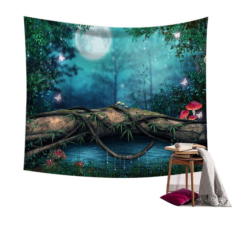 Fairy Forest Függő Fali Kárpit Bohemian Hippie Throw Ágytakaró Otthoni Dekorációk