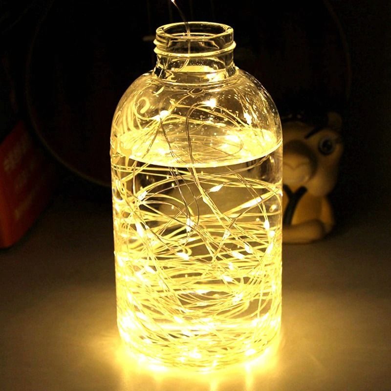 Fairy Lights Rézhuzalos Led-füzér Lámpák Elemmel
