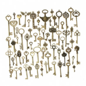 King Do Way 69 Db Vintage Bronz Kulcsos Medál Nyaklánc Diy Kézzel Készített Kiegészítők Kollekció