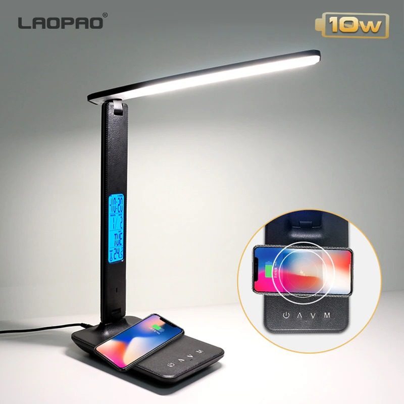 Led Asztali Lámpa 10 W-os Qi Gyors Vezeték Nélküli Töltővel
