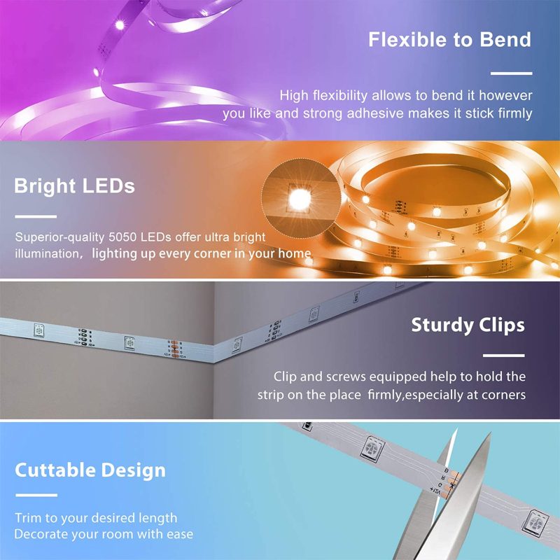 Led Fénycsíkok Bluetooth Wifi Vezérlő Rugalmas Rgb