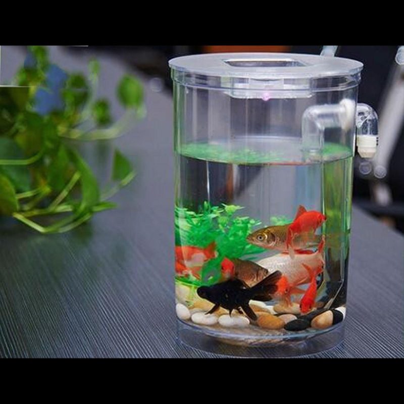 Ökológiai Hengeres Miniatűr Műanyag Fehér Akvárium Asztali Dekor Horgászkészletek